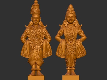 vitthal rukmini Dio arte umano corpo figura uomo budha scultura animale interni design statua miniatura giocattolo noleggiatore premio trofeo giocare 3d print model - Mito3D