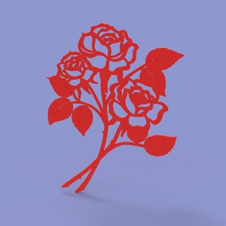 vivegate Rose art Accueil maison décor décoration logo mur fleur 3d print model - Mito3D