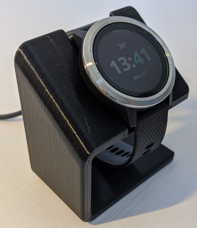 vivoactive 3 & music charging stand dock garmin smartwatch watch sport activities physical activites outdoor 3d print model - Mito3D