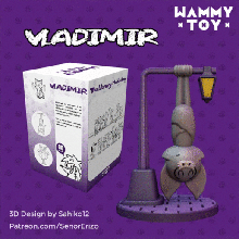Vladimir literário ouriço Series arte brinquedo educado senhor colecionável Coelho peludo fofa bastão figuras wammy 3d print model - Mito3D