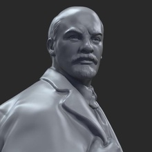 vladimir lenin 3d Kunst Skulptur statue Mann portrait Abbildung Menschen Iljitsch leader Proletariats drucken bedruckbar ist Modell Skulpturen 3d print model - Mito3D