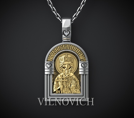 vladimir s pendant jewelry coin 3d printable charm jeweller model gold silver pendants religion symbol design sculpture orthodox 3d print model - Mito3D