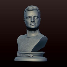 vlodymyr zelenskyy bust ukraine's president 3d print model - Mito3D