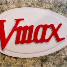 vmax logo Moda motocicleta hebilla 3d print model - Mito3D