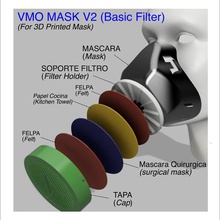 vmo mask v2 basic filter - 3d-printed protective coronavirus covid-19 various safety respirator gas half face 3d print model - Mito3D