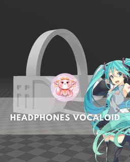 vocaloïde écouteurs optionnel LED Hatsune Miku téléphone casque musique 3d print model - Mito3D