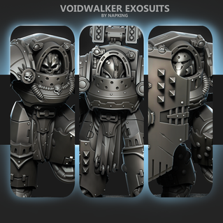 voidwalker exosuits truescale armaduras espaço guerra martelo espada capacete Exterminador Futuro tampo mesa jogos Hulks 3d print model - Mito3D