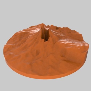 volcan paysage 4 Montagne terrain art Jeu modèle pointe Everest 3d print model - Mito3D