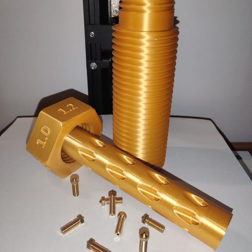 vulcano ugello estrusore Conservazione scatola attrezzo scala taglia contenitore ottone 3D print model - Mito3D