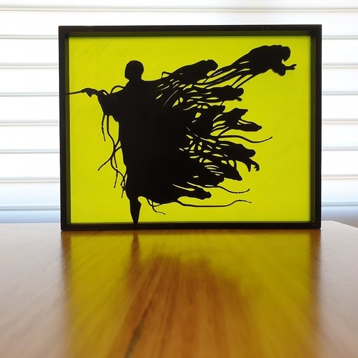 voldemort Dissennatore Harry vasaio silhouette arte Potter canottaggio opera d'arte ornamento regalo facile 3D print model - Mito3D