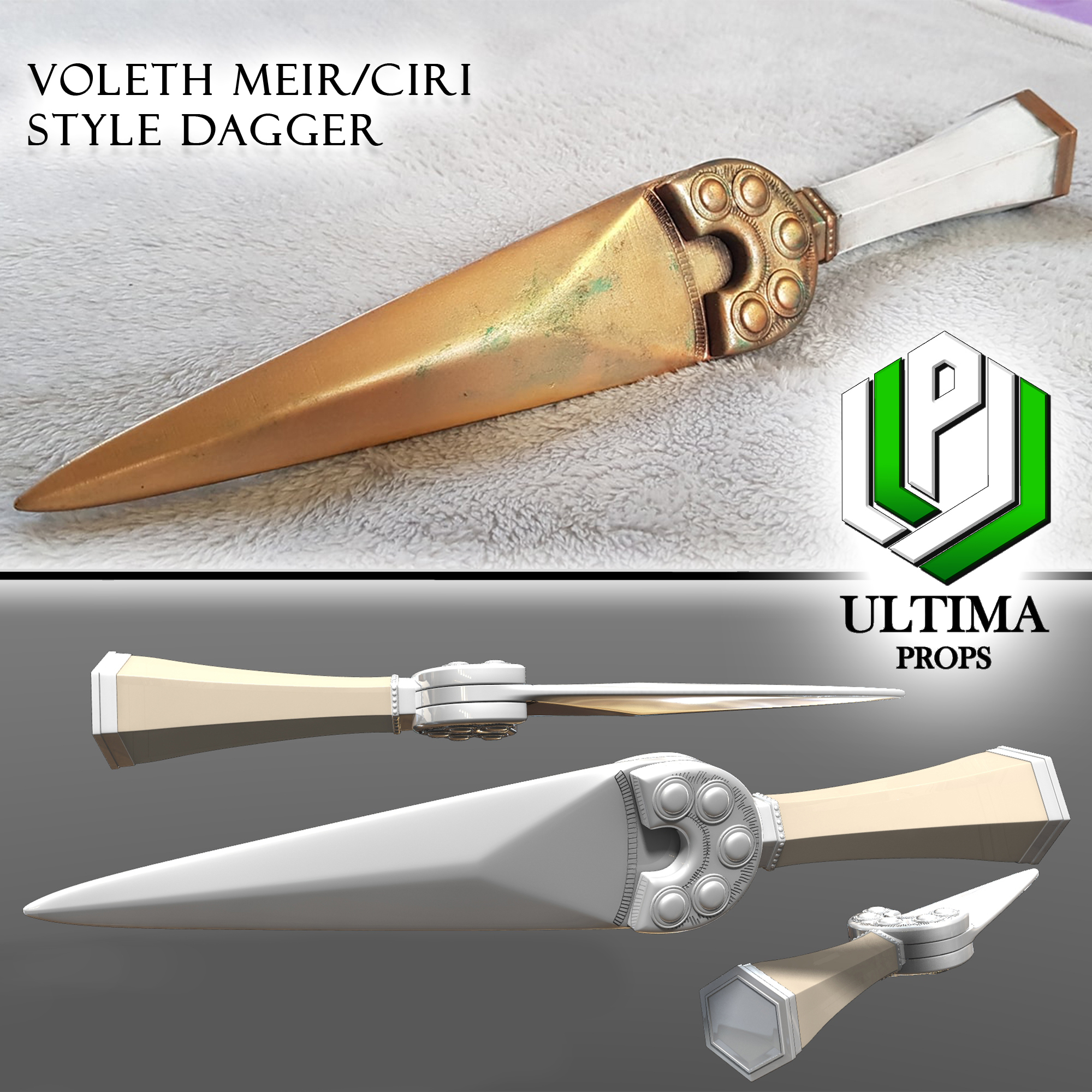 voleth ciri cuchillo daga accesorios cuchillas brujo maldición cirilla bruja apuntalar réplica 3D print model - Mito3D