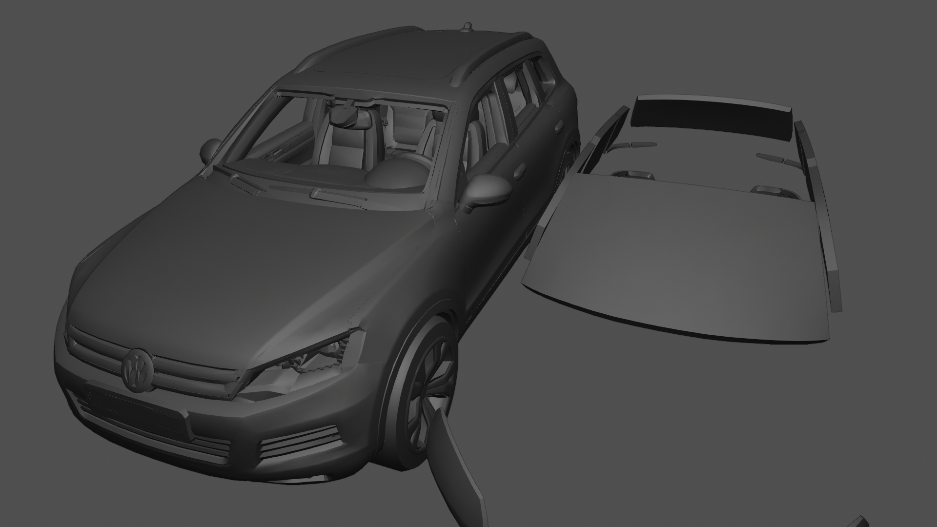 personas vagón Touareg Volkswagen Toureg coche vehiculo suv 2020 2017 2022 2023 3d impresión juguete imprimible 3D print model - Mito3D