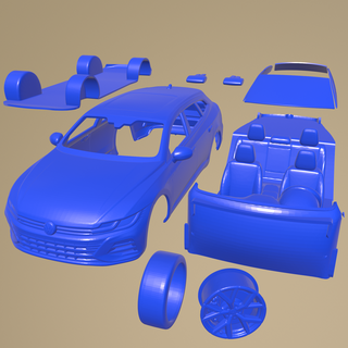 volkswagen arteon shooting brake 2021 printable car separate parts body slot 1-10 scalextric tamiya rc miniz crawler kyosho axial traxxas micro 3d print model - Mito3D