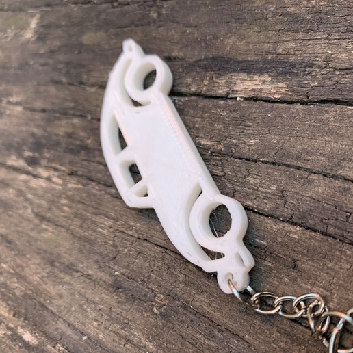 volkswagen beetle key ring art fusca 3D print model - Mito3D