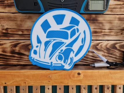 Volkswagen böcek Lamba araba uğur böceği logo w yol ışık tekerlek deniz feneri 3d print model - Mito3D