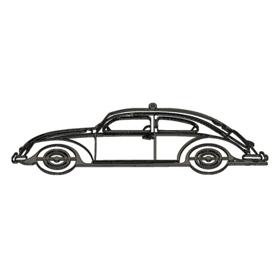 volkswagen beetle silueta outline art volswagen 2 puertas art wall paret decoraci n 3d print model - Mito3D