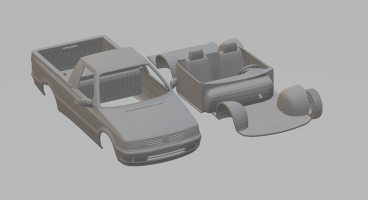 volkswagen caddy 95 slotcar araba döküm sıcak tekerlekler yarış h0 rc model kyosho tamya arabalar oyuncaklar juguetes koleksiyonculuk minyatürler 3d print model - Mito3D