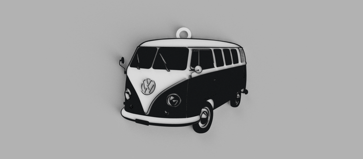 Volkswagen combi chaveiro pingente brinco 3d print model - Mito3D