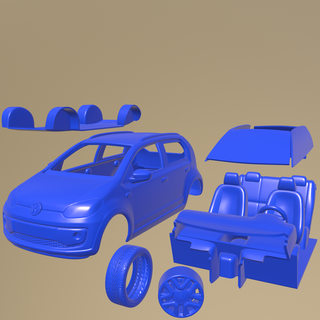 volkswagen traverser 2016 imprimable voiture séparé pièces corps fente 1 10 scalextric tamiya rc miniz robot d'exploration Kyosho axial traxxas micro 24 3d print model - Mito3D