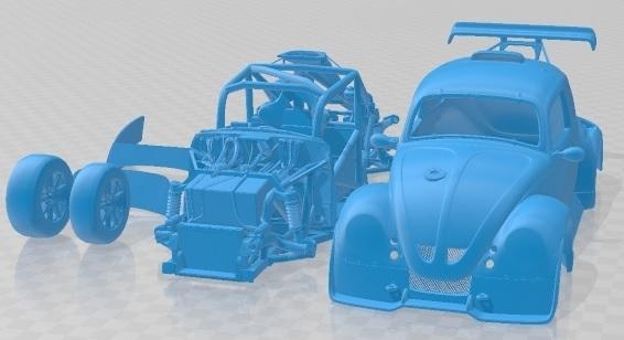 Volkswagen Diversão copo imprimível carro fenda escalextrico Tamiya rc miniz passatempo micro diecast 3d print model - Mito3D