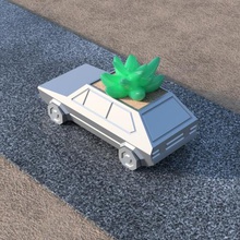 volkswagen golf gti low poly planter home 3d print model - Mito3D
