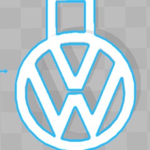 volkswagen clé de la chaîne art anneau porte-clés véhicule à moteur 3d print model - Mito3D