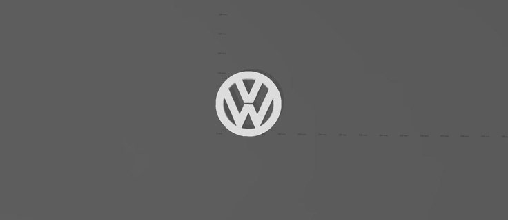 Volkswagen logo decoración pared coche vehiculo 3d print model - Mito3D
