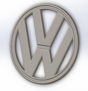 Volkswagen logo 3d marca identidad automóvil exactitud calidad historia estilo pasión conducción medidas profundidad 3d print model - Mito3D