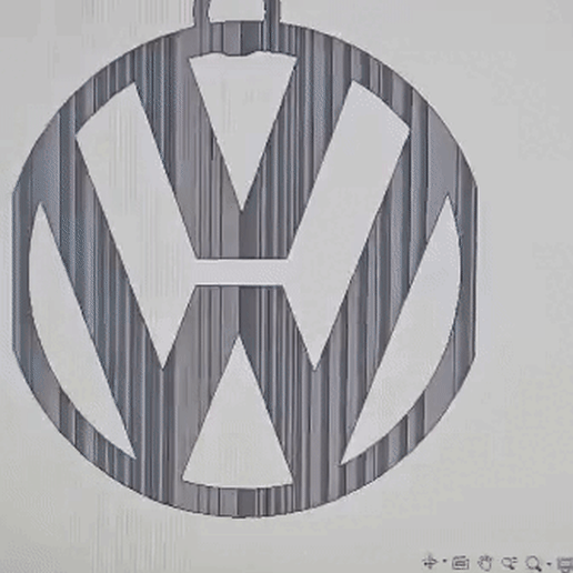 volkswagen logo gadget llavero 3D print model - Mito3D