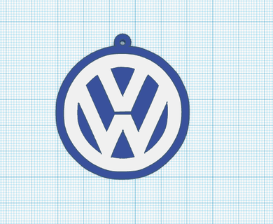 Volkswagen logotipo chaveiro auto marca 3d print model - Mito3D