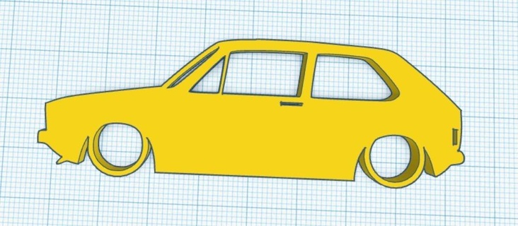 Volkswagen mk1 golf gti clásico vw silueta llavero coche vehiculo 3d print model - Mito3D
