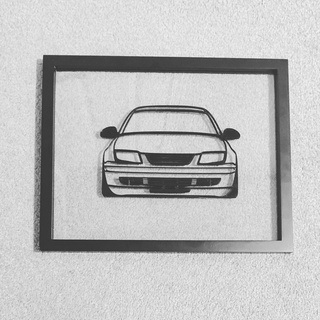 volkswagen mk4 jetta silhouette outline wall art Art euro car lovers gifts for him garage vw 3d 3d print model - Mito3D