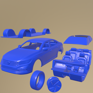 volkswagen passat phev 2019 printable car separate parts body slot 1-10 scalextric tamiya rc miniz crawler kyosho axial traxxas micro 1-24 3d print model - Mito3D