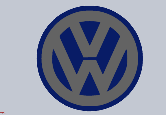 volkswagen porta vasos automovil emblema carro logo de auto vw macchina coche 3d print model - Mito3D