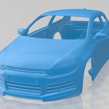 volkswagen scirocco 2010 printable body car game slot scalextric tamiya rc miniz hobby micro 3d print model - Mito3D