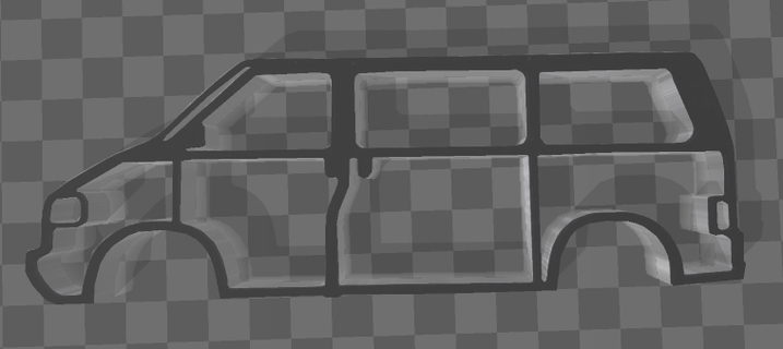 volkswagen t4 silhouette arte perché deco 3d print model - Mito3D