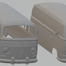 volkswagen transporter t2 yazdırılabilir vücut van oyun haul yuvası scalextric kabuk rc radyo izleme araba tamiya miniz 1-10 1-32 1-18 G / Ç 3d print model - Mito3D