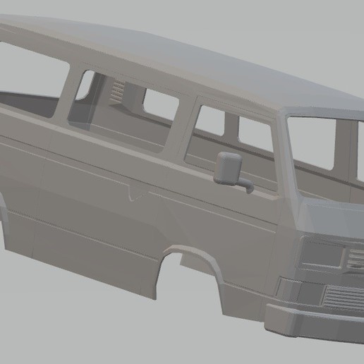 volkswagen transporter t3 imprimable corps de van jeu courriers la fente le système scalextric sport tamiya rc 3D print model - Mito3D