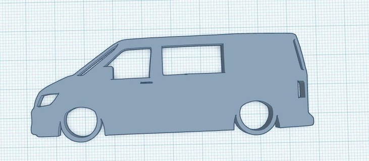 volkswagen transporter t6 combi keyring volkswagon vw van keychain keys charm gift 3d print model - Mito3D
