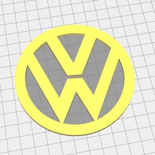 volkswagen vw badge coaster vari 3d print model - Mito3D
