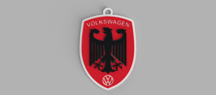 Volkswagen vw logotipo escudo imperial Águia chave anel pingente brinco 3d print model - Mito3D