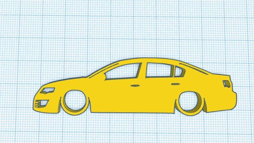 volkswagen vw passat r36 b6 berlina silhouette portachiavi macchina 3D print model - Mito3D