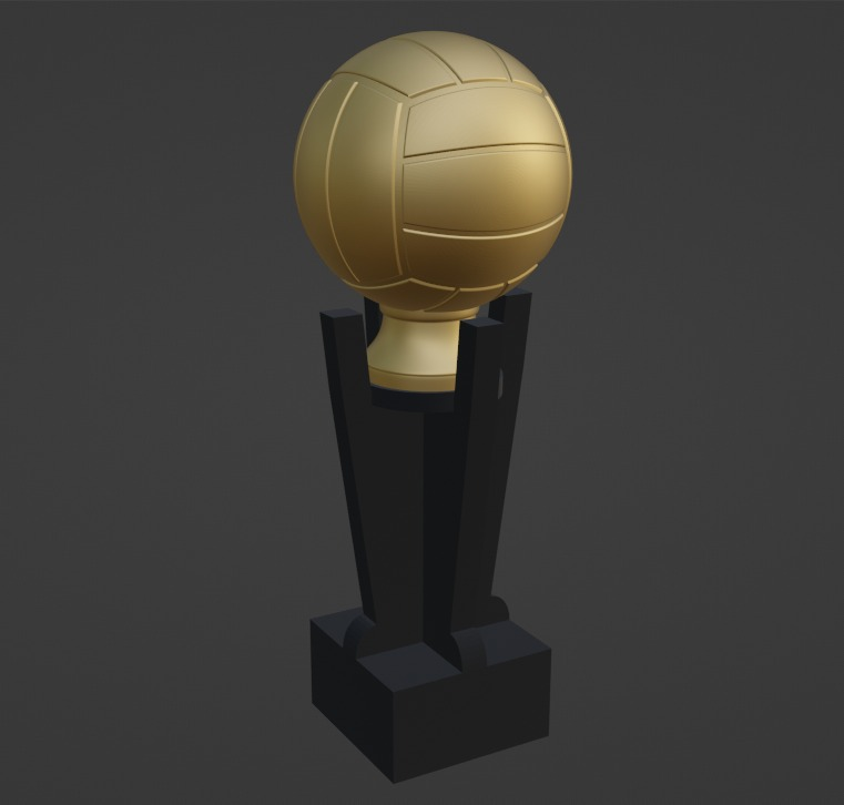 vôlei troféu apoia arte 3D print model - Mito3D