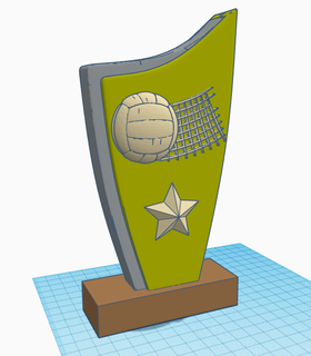 Volleyball Trophäe Medaille Sport 3d print model - Mito3D