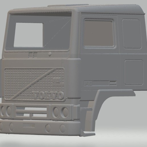 volvo f10 imprimable corps de la cabine jeu fente le système scalextric sport tamiya rc 3D print model - Mito3D