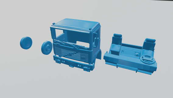 volvo f10 truck cabin f series interior commercial vehicle heavy-duty 1977 1980 1982 1985 1987 1989 1990 diesel-engine cargo 3d print model - Mito3D