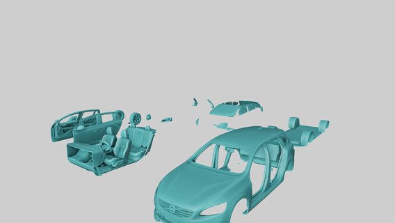 volvo v60 2019 60 suv 4door aile arabası araç stl obj yazdırılabilir rc oyuncak araba standart gerçekçi 3d print model - Mito3D
