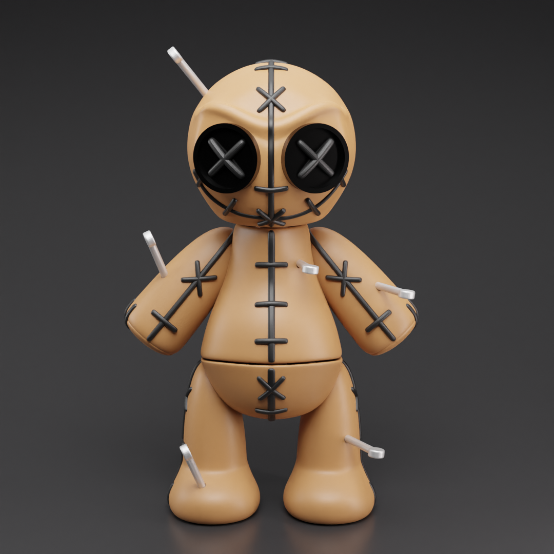 voodoo doll flexi Art halloween pumpkin skeleton witches ghost dulses toys art decoration fear joke 3D print model - Mito3D