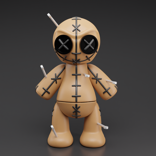 Voodoo Puppe flexi Kunst Halloween Kürbis Skelett Hexen Geist Dulsen Spielzeuge Dekoration Angst Scherz 3d print model - Mito3D