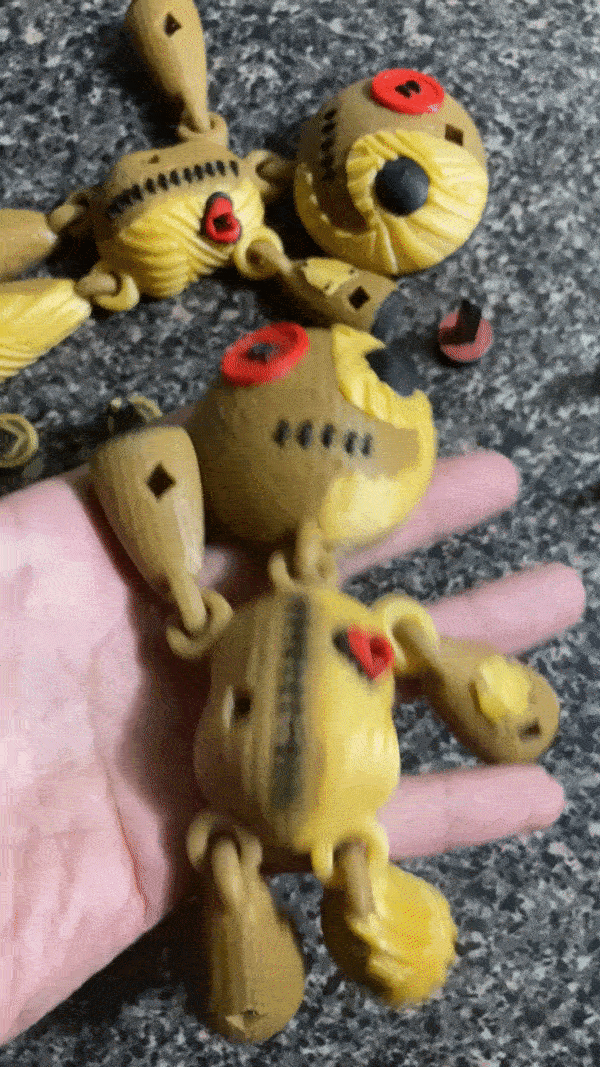 voodoo Bambola v2 giocattolo Stampa posto carina divertimento articolato piccolo minuscolo fatica maledetto 3D print model - Mito3D